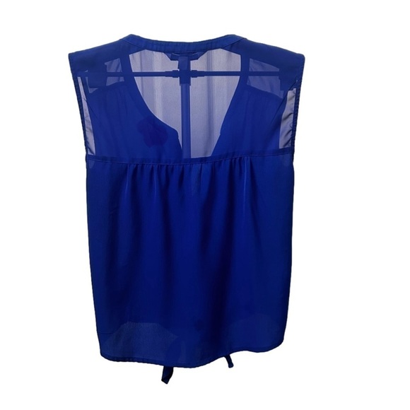 American Eagle Women's Sheer Blue Knot Hem Blouse, Extra Small - Picture 2 of 4